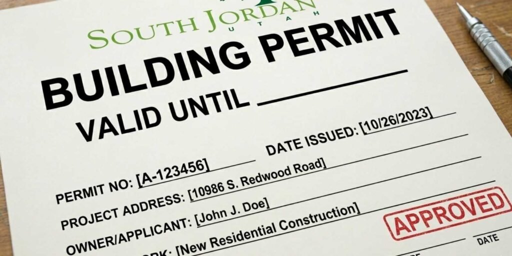 south jordan building permit issued for a residential construction project